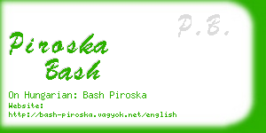 piroska bash business card